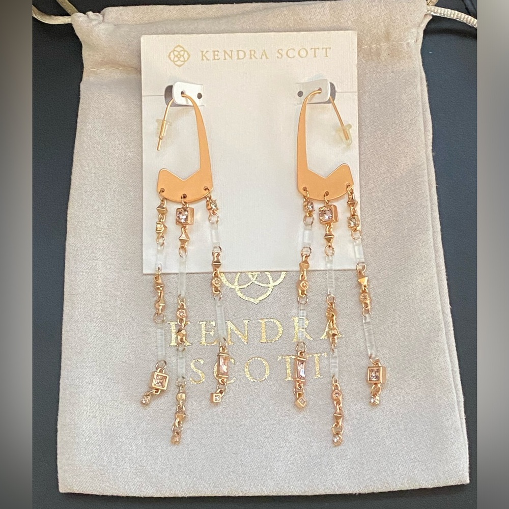 New Kendra Scott Corza Statement rose gold earrings